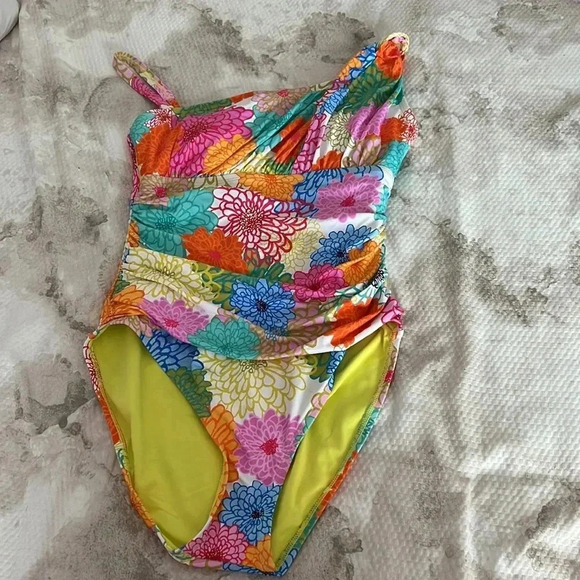 BLEU BY ROD BEATTIE FRESH ONE SHOULDER ONE PIECE - Picture 5 of 10